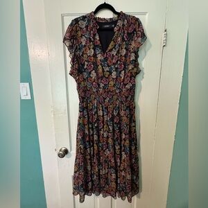 Ralph Lauren Flutter Sleeve Floral Dress